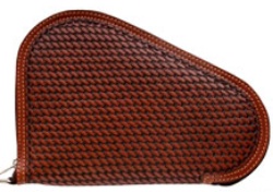 3D Belt Company PI201 Tan Pistol Case with Basket Weave Embossed Leather